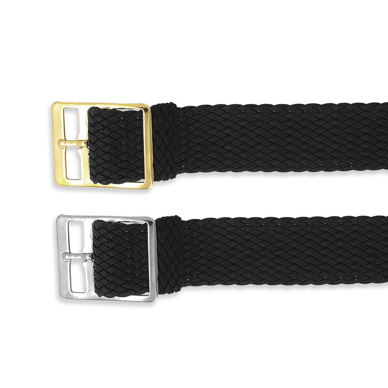 Pack of 12 black plaited nylon watch straps, 20mm